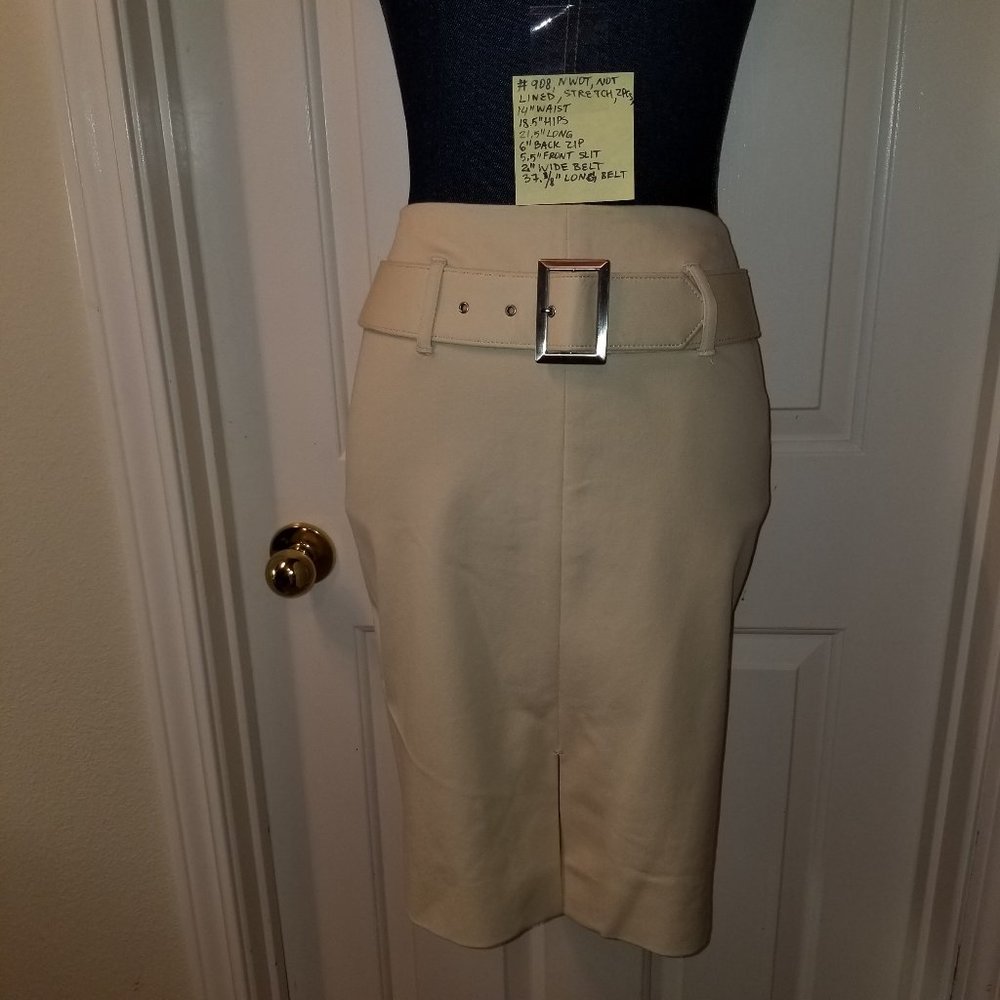 ✅908 NWOT Classiques Entier Beige Stretch Pencil Sk